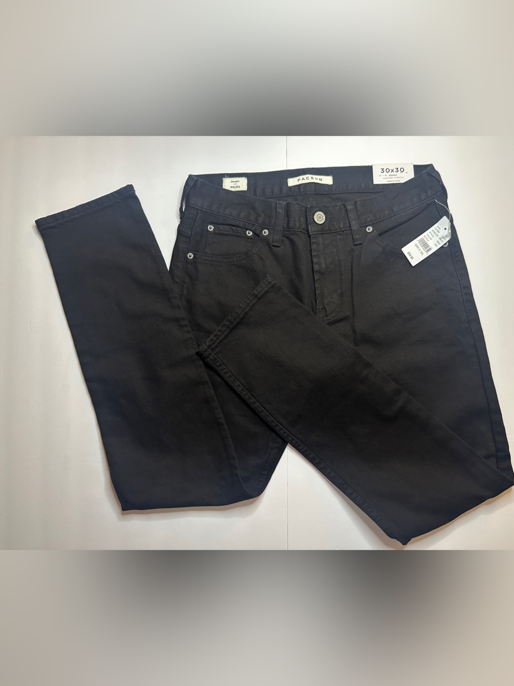 NWT PacSun Men’s Black Distressed Skinny Jeans 30x30